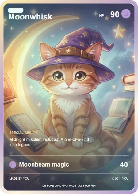 Moonwhisk trading card: Midnight mischief included