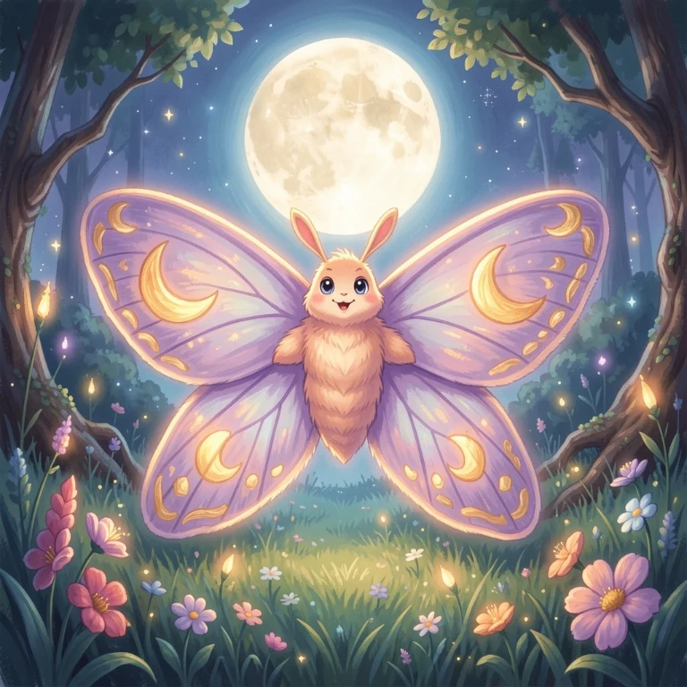 The AI illustration made from the moth drawing