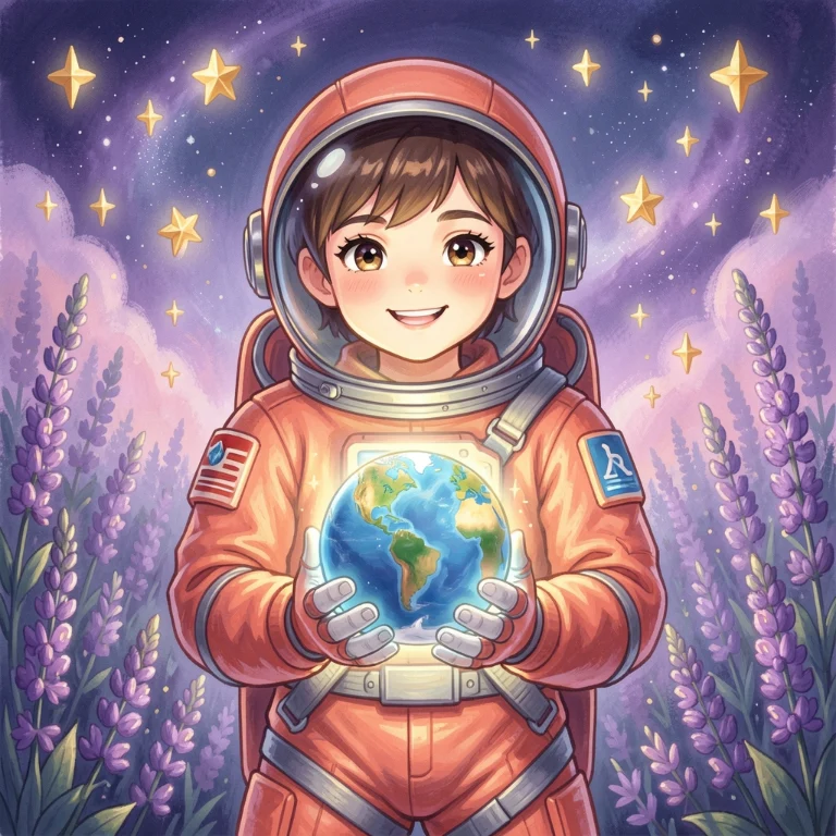 Nova Starling: A little space explorer. AI artwork made in this studio.
